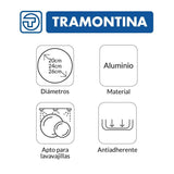Juego de 3 Sartenes Tramontina Caribe Red Antiadherentes