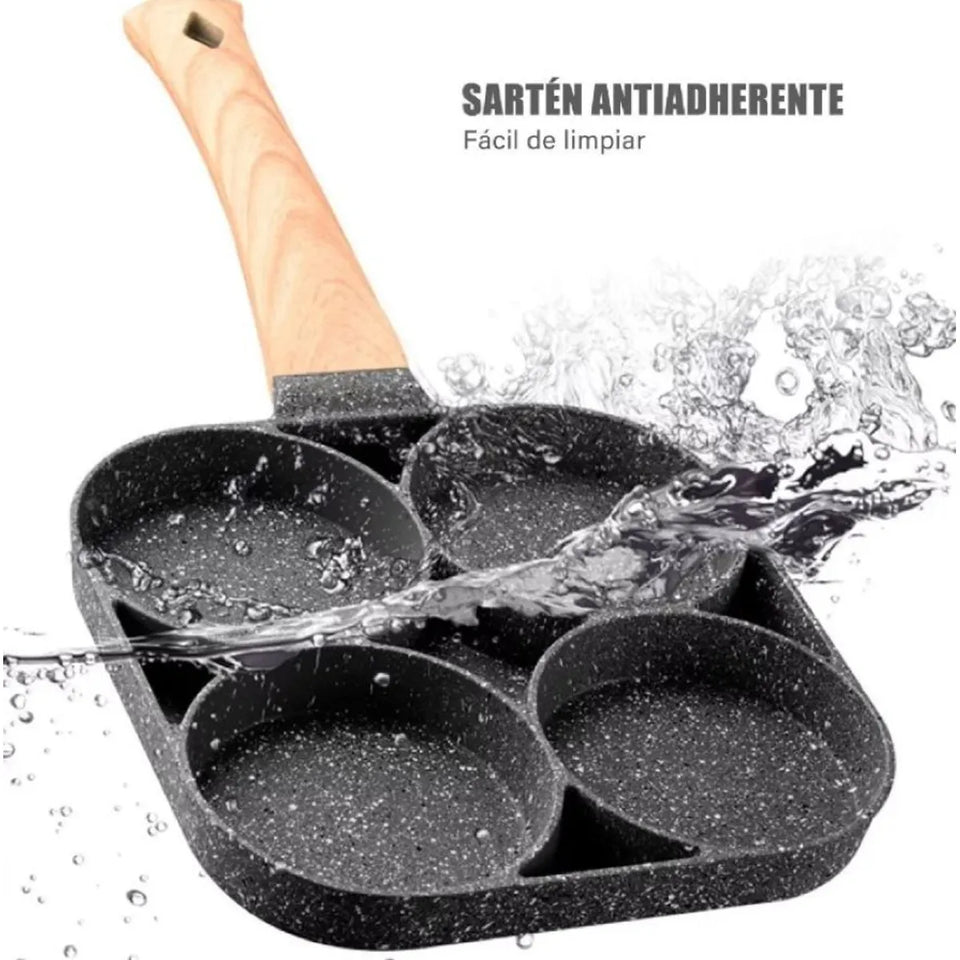 Sartén Antiadherente de 4 Puestos Multifuncional