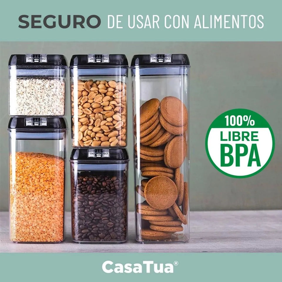 RECIPIENTES ORGANIZADORES PARA GRANOS Y CEREALES – SET X5