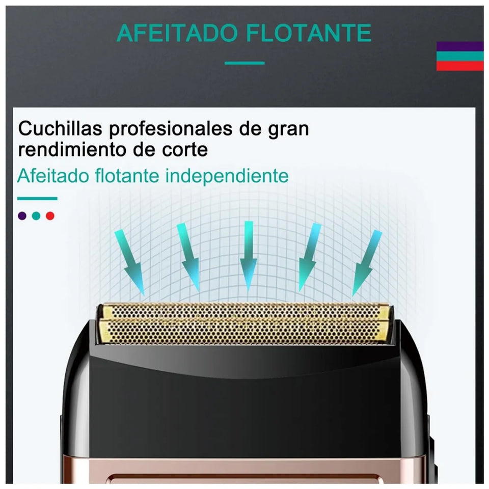 Maquinilla de Afeitar Eléctrica Rotativa Doble Cabezal