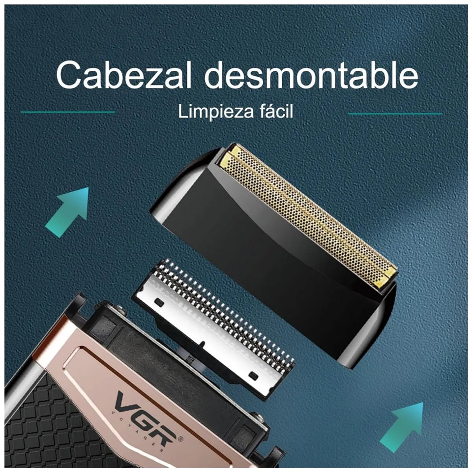 Maquinilla de Afeitar Eléctrica Rotativa Doble Cabezal