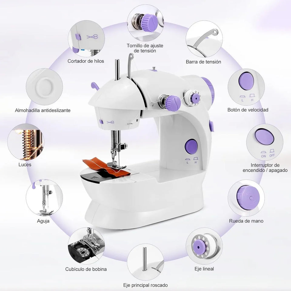 Mini Máquina de Coser Portátil Eléctrica Multifuncional