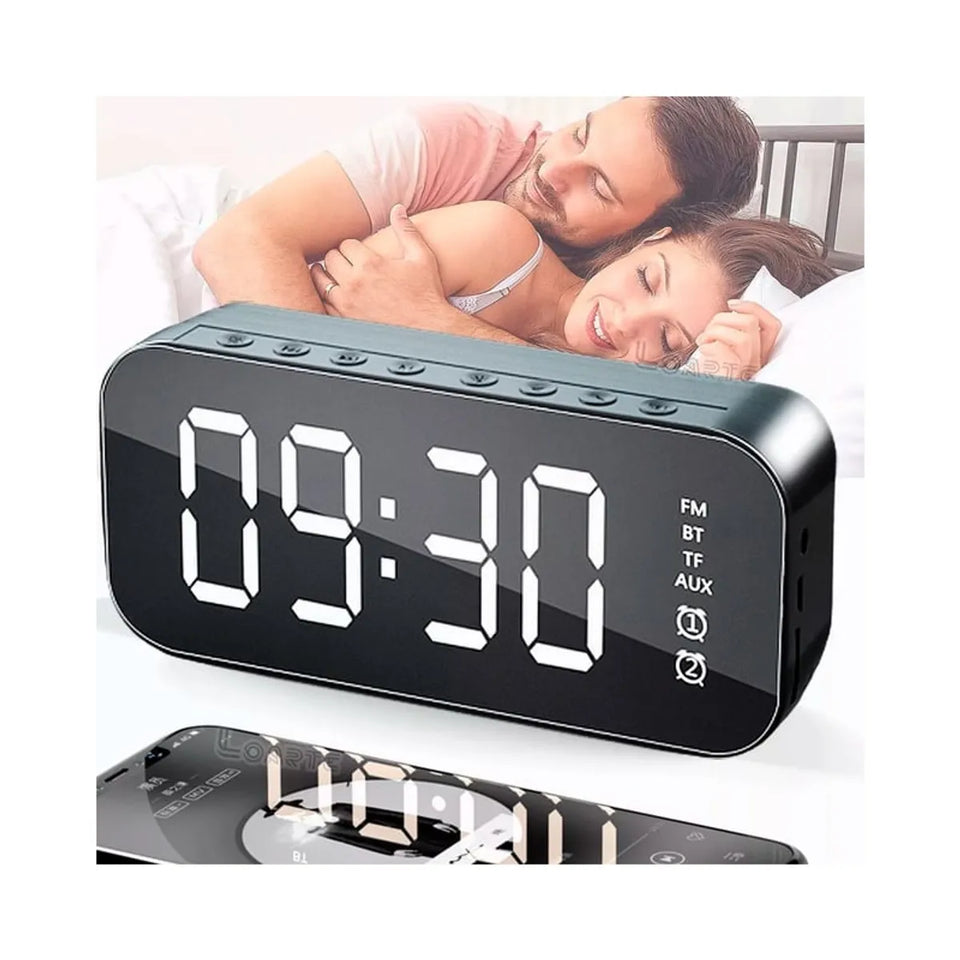 Parlante Despertador Multifuncional con Pantalla LED Espejo